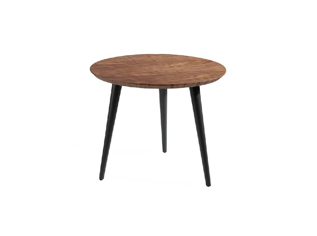 Walnut-veneered wooden corner table Walnut-veneered wooden corner table