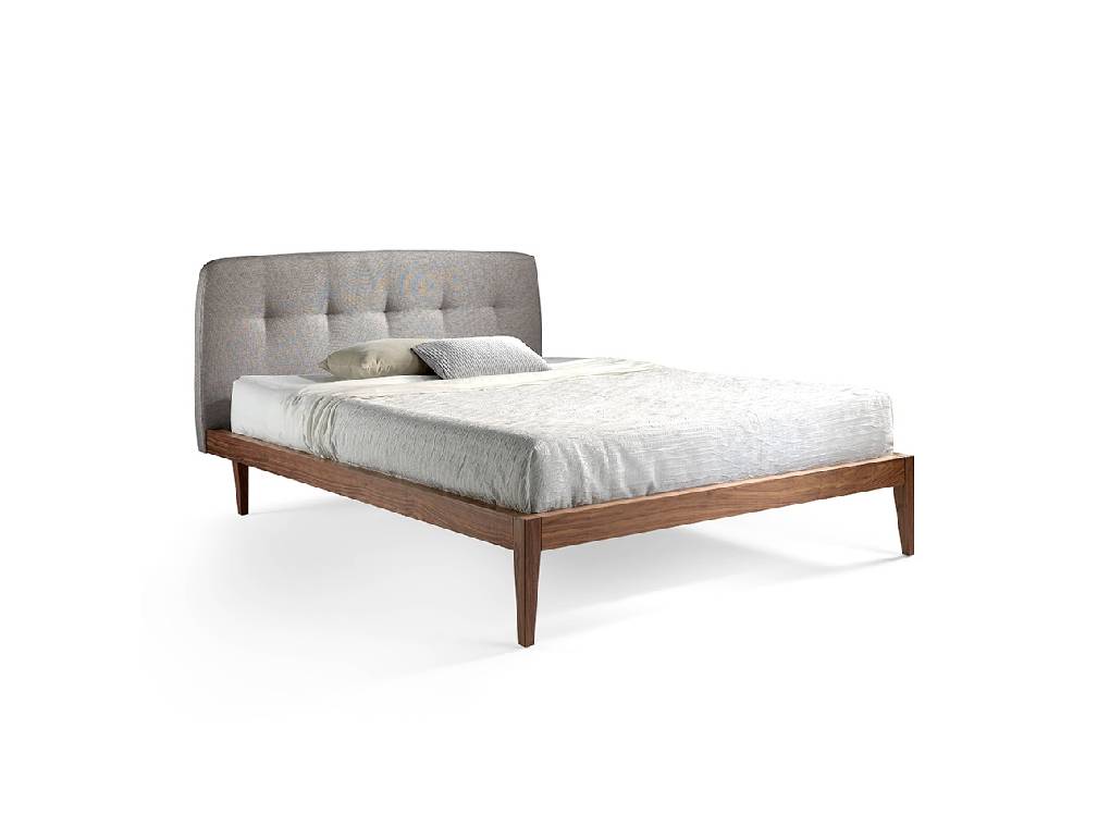 Walnut-veneered wooden bed Walnut-veneered wooden bed