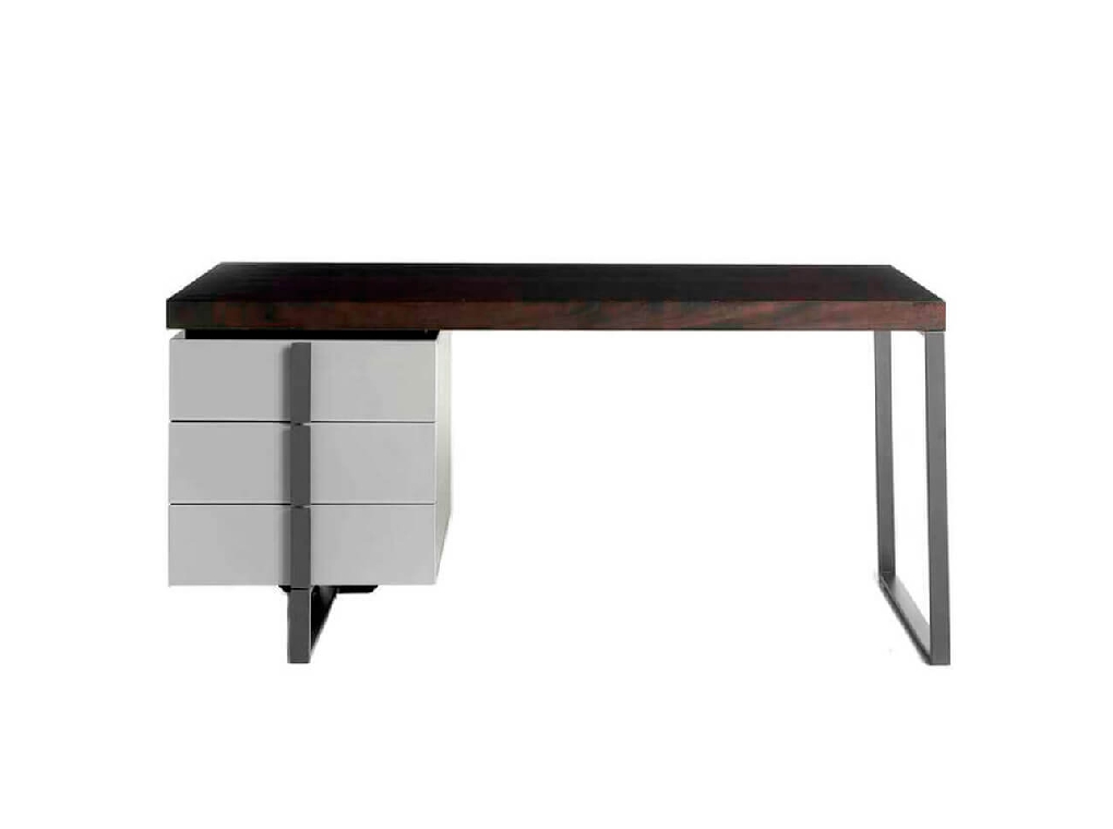 Office desk with lacquered DM side drawer Office desk with lacquered DM side drawer