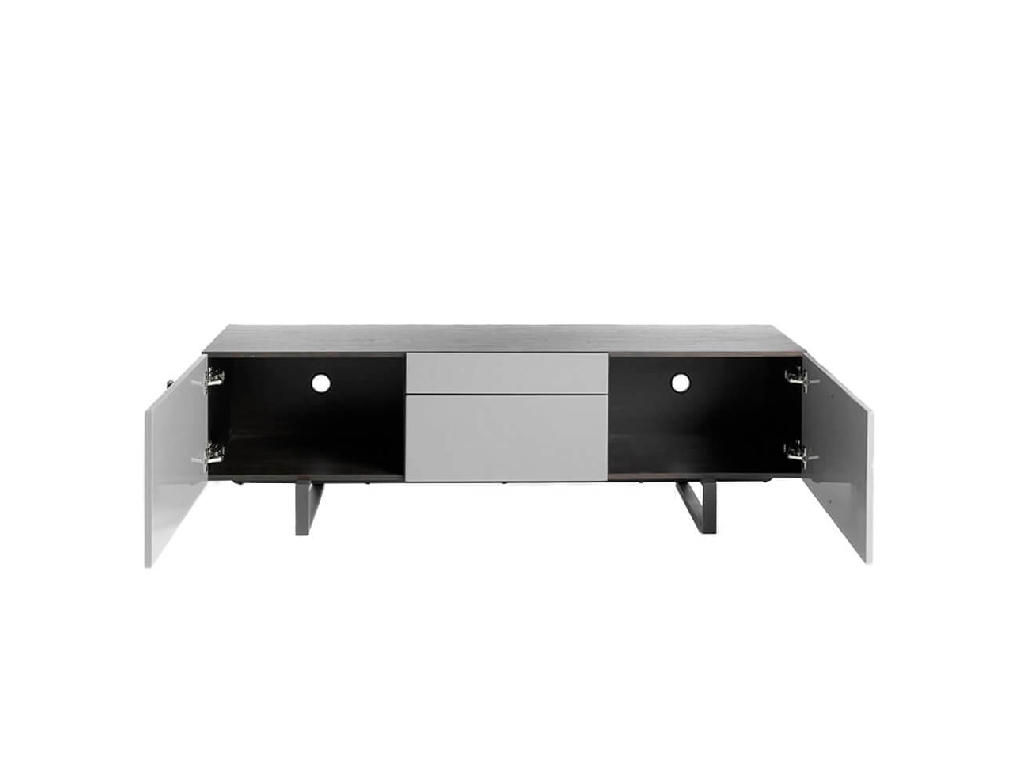TV Unit in lacquered Mdf with black steel frame TV Unit in lacquered Mdf with black steel frame