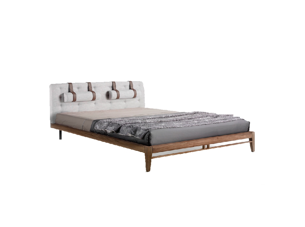 Walnut-veneered wood bed Walnut-veneered wood bed