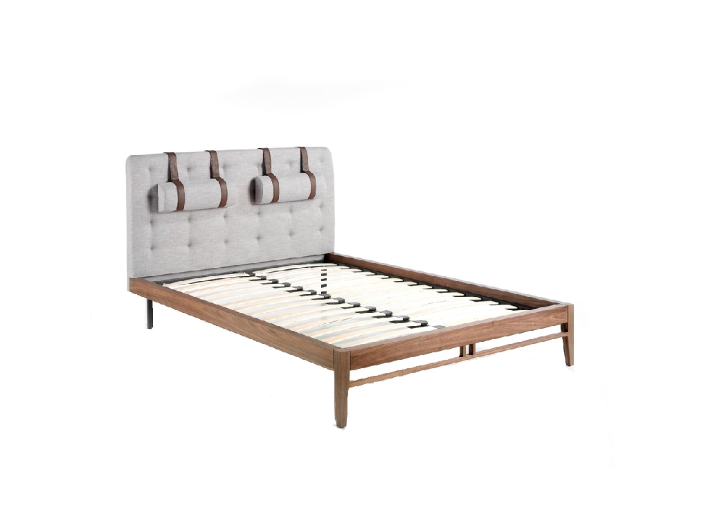Walnut-veneered wood bed Walnut-veneered wood bed