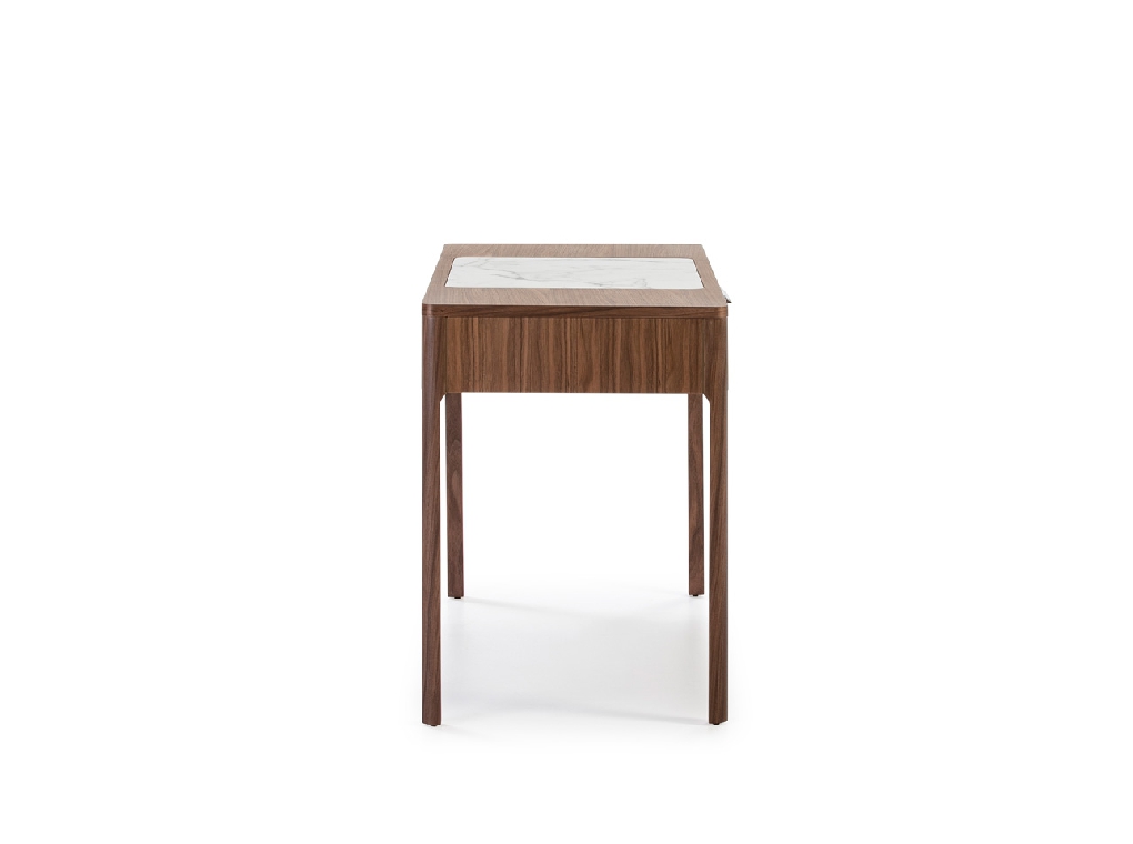 Office desk with drawer made of walnut-veneered wood Office desk with drawer made of walnut-veneered wood