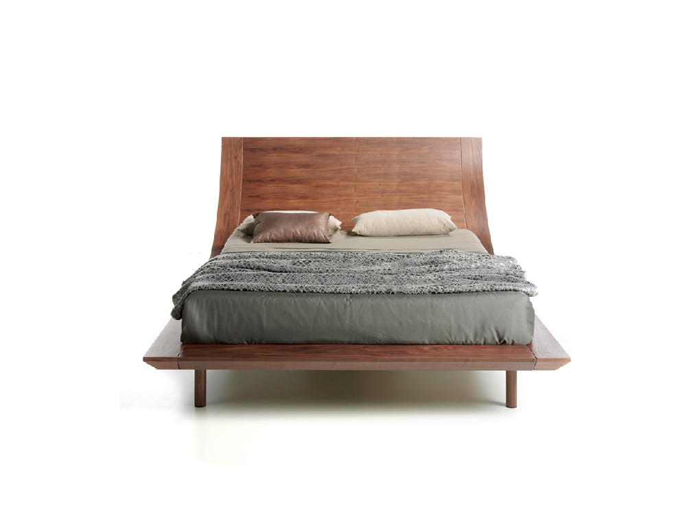 Wooden bed veneered in Nogal Wooden bed veneered in Nogal