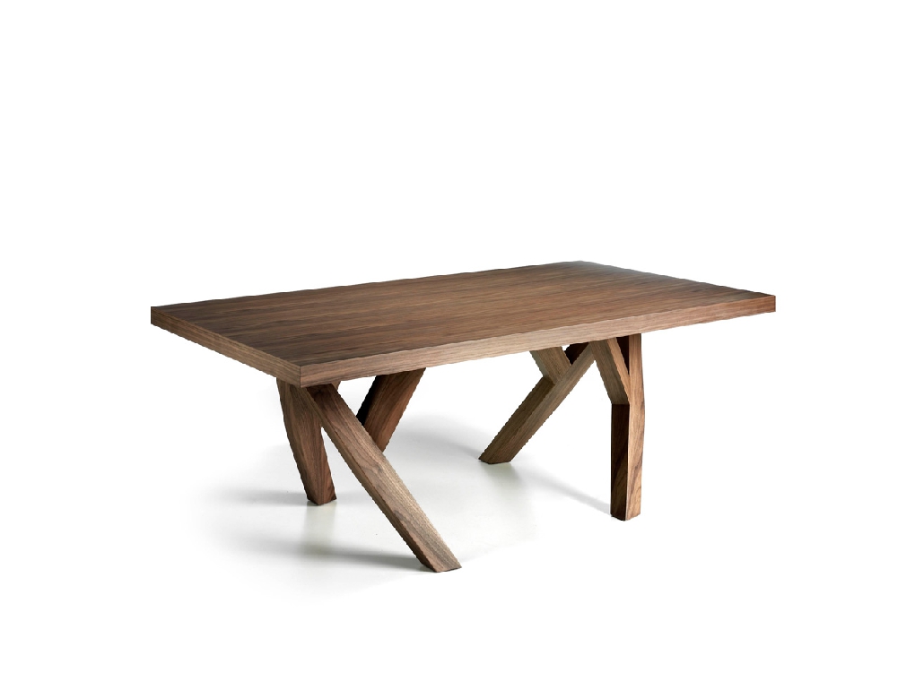 Solid wood dining table veneered in Nogal Solid wood dining table veneered in Nogal