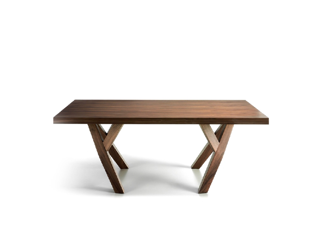 Mesa comedor rectangular de madera maciza Nogal