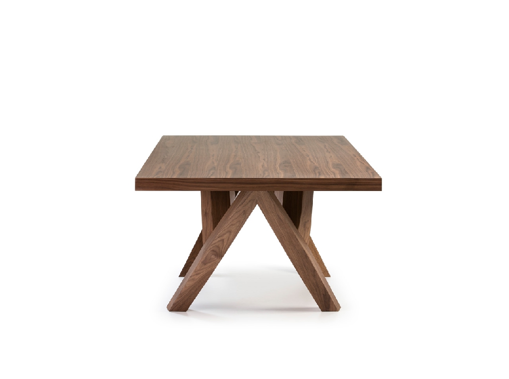 Table à manger rectangulaire en bois massif Noyer