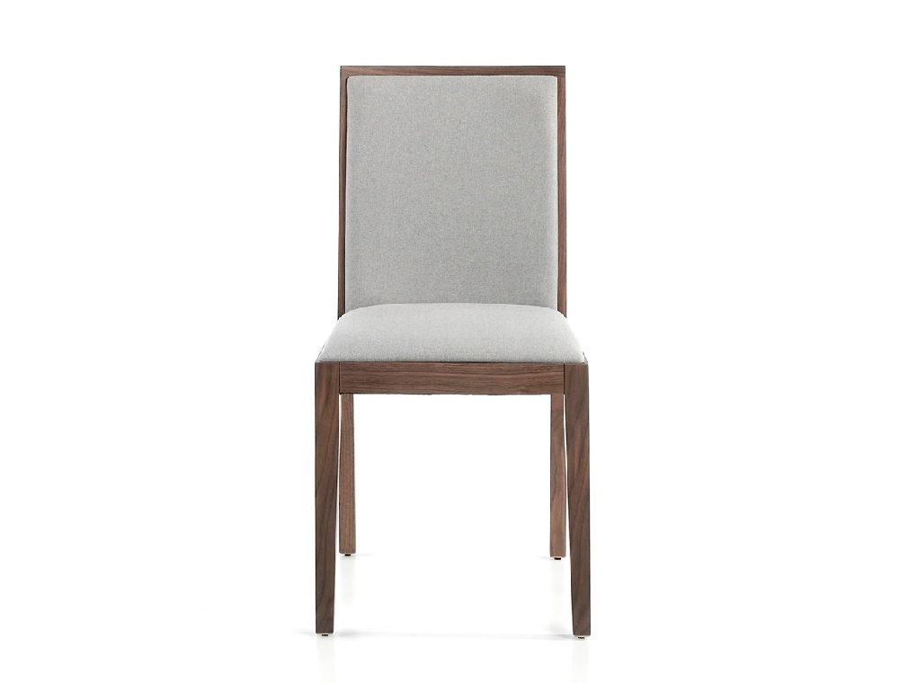 Upholstered chair in fabric in walnut veneered wood Upholstered chair in fabric in walnut veneered wood