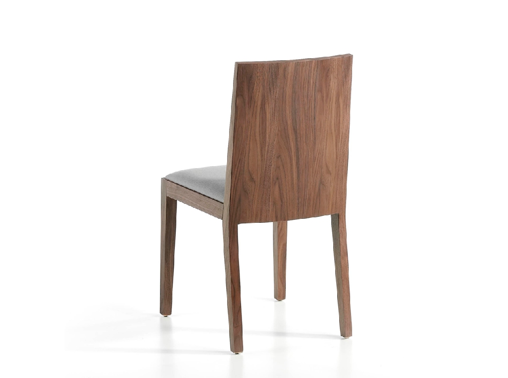 Upholstered chair in fabric in walnut veneered wood Upholstered chair in fabric in walnut veneered wood