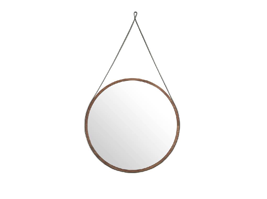 Mirror with frame manufactured in Walnut color Mirror with frame manufactured in Walnut color