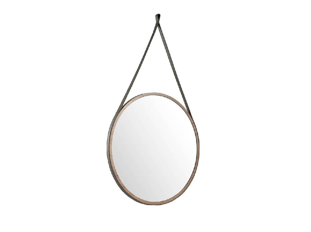 Mirror with frame manufactured in Walnut color Mirror with frame manufactured in Walnut color