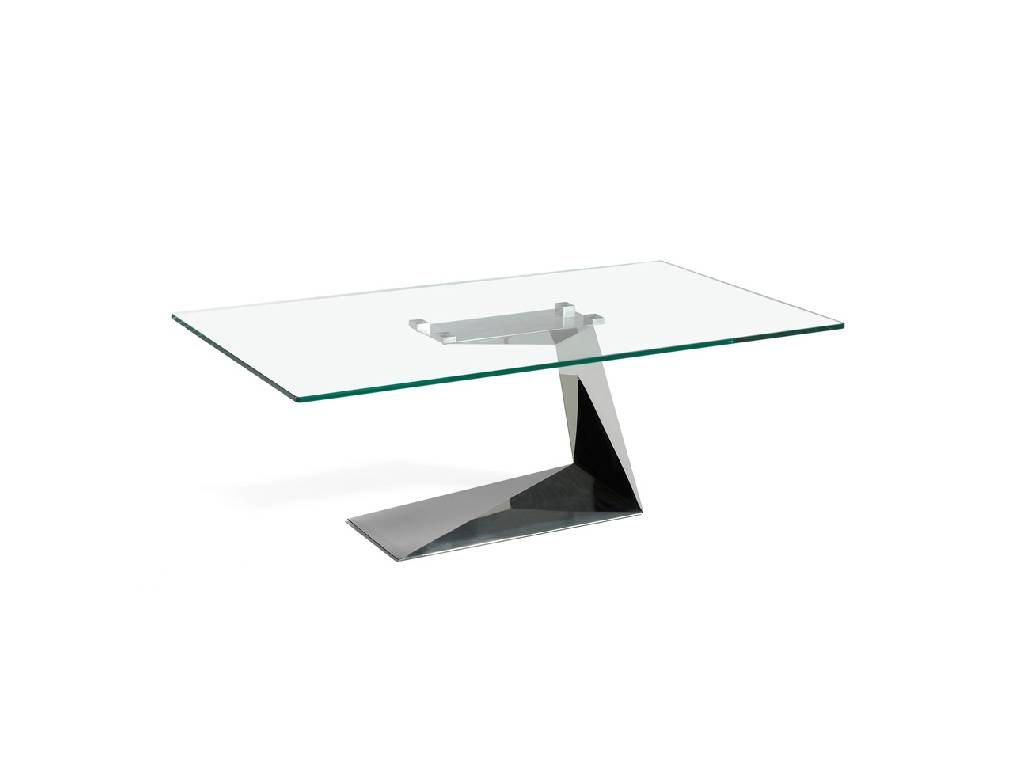 Stainless steel coffee table with tempered glass top Stainless steel coffee table with tempered glass top