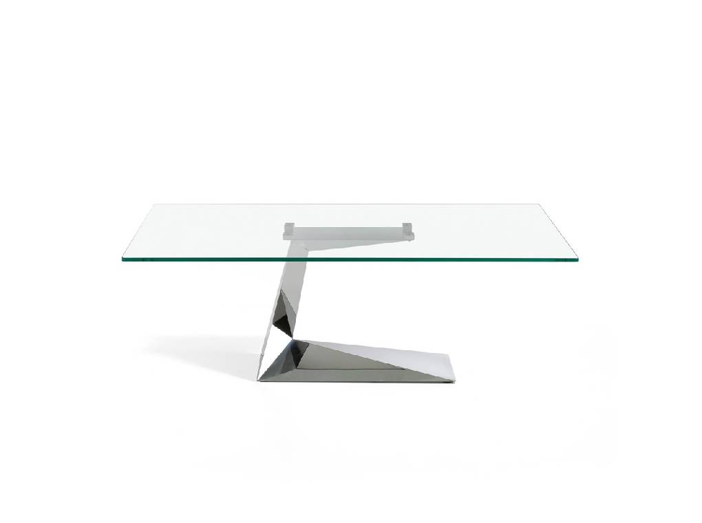 Stainless steel coffee table with tempered glass top Stainless steel coffee table with tempered glass top
