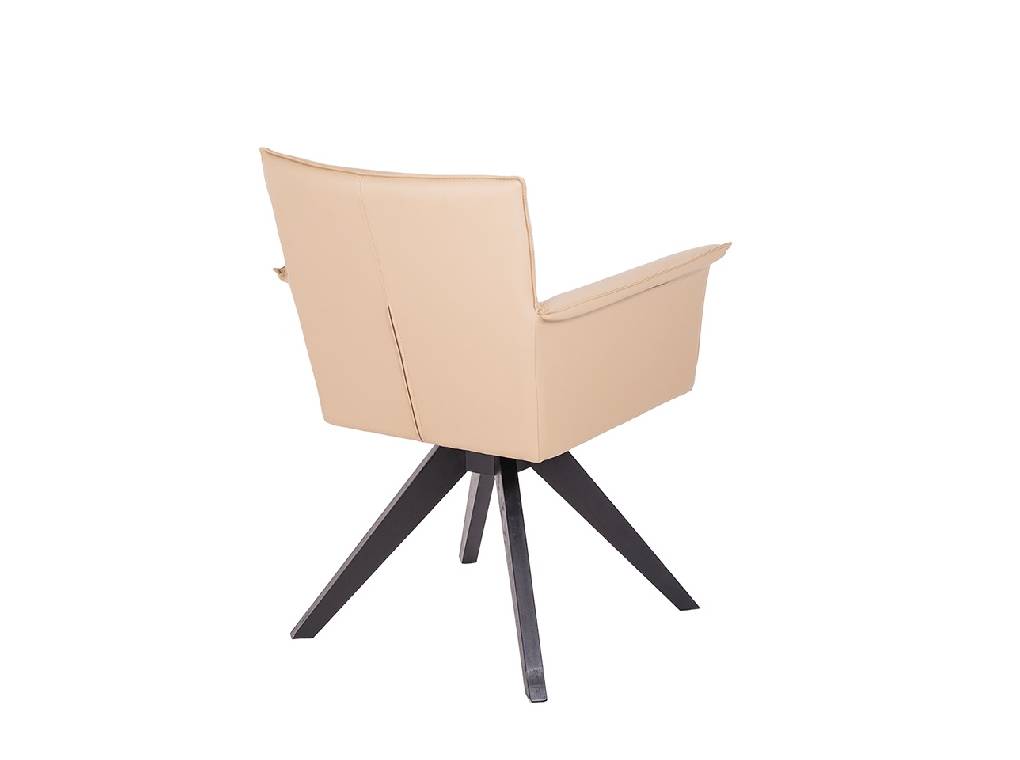 Swivel chair with wengue-coloured wooden legs and upholstered seat. Swivel chair with wengue-coloured wooden legs and upholstered seat.
