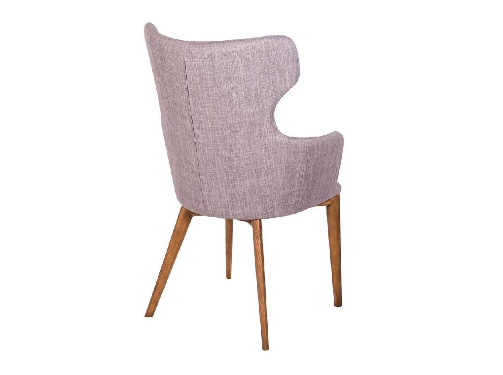 Upholstered chair with structure in Walnut wood color and upholstered in cloth. Upholstered chair with structure in Walnut wood color and upholstered in cloth.