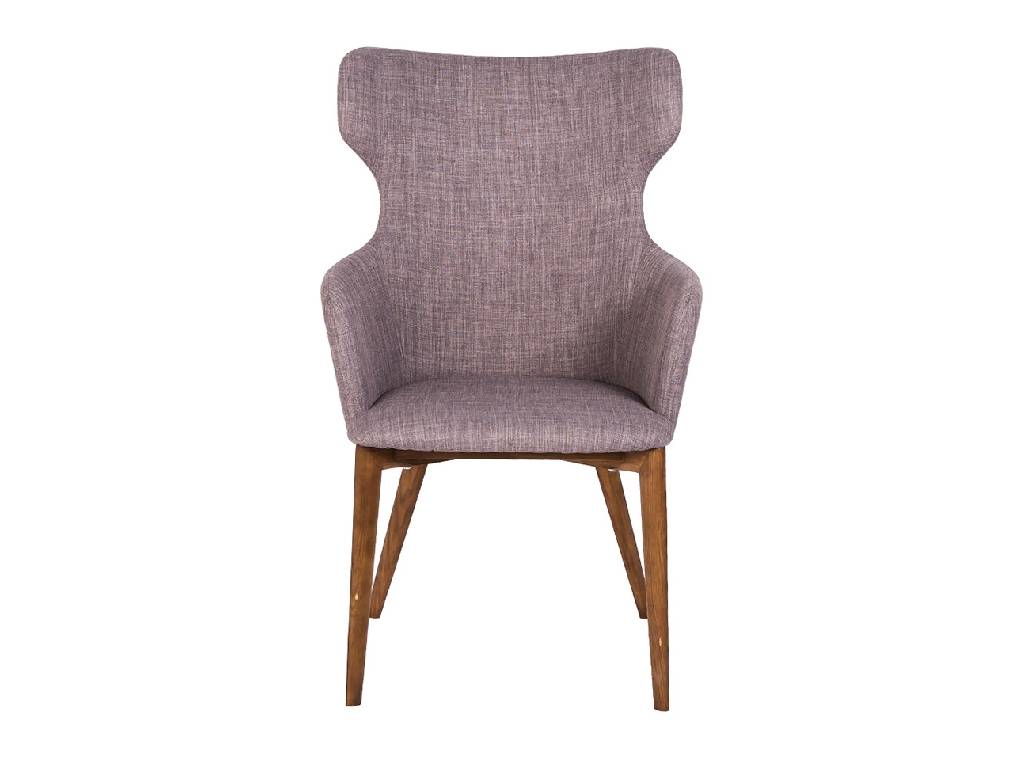 Upholstered chair with structure in Walnut wood color and upholstered in cloth. Upholstered chair with structure in Walnut wood color and upholstered in cloth.