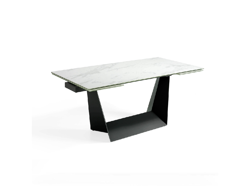 Extendable porcelain and black steel dining table Extendable porcelain and black steel dining table