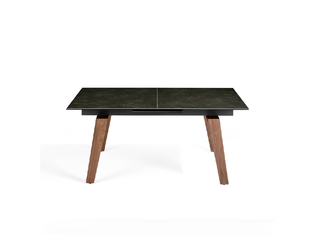 Extendable porcelain and walnut wood dining table Extendable porcelain and walnut wood dining table