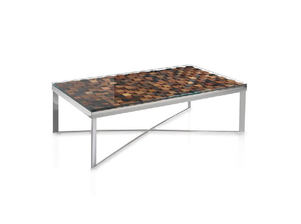 Steel centre table and recycled wooden cover. Steel centre table and recycled wooden cover.