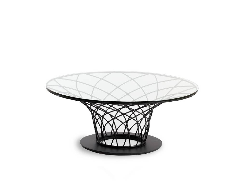 Coffee table manufactured in steel with tempered glass top Coffee table manufactured in steel with tempered glass top