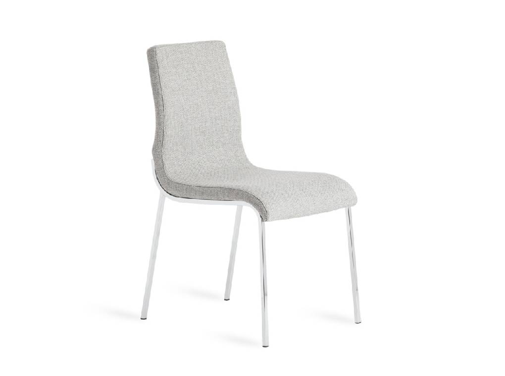 Sedia rivestita in similpelle con struttura in acciaio cromato