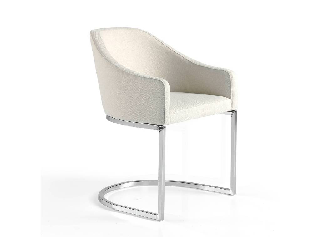 Upholstered Armchair with stainless steel frame. Upholstered Armchair with stainless steel frame.
