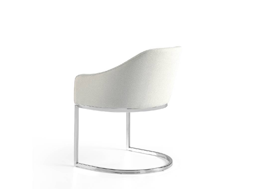 Upholstered Armchair with stainless steel frame. Upholstered Armchair with stainless steel frame.