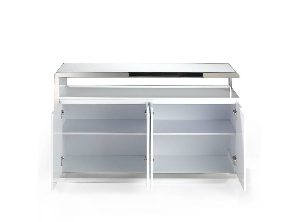Lacquered Mdf sideboard with stainless steel front Lacquered Mdf sideboard with stainless steel front