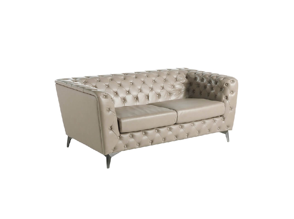 2-seater Sofa upholstered in leather with steel legs 2-seater Sofa upholstered in leather with steel legs