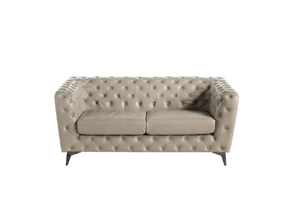 2-seater Sofa upholstered in leather with steel legs 2-seater Sofa upholstered in leather with steel legs