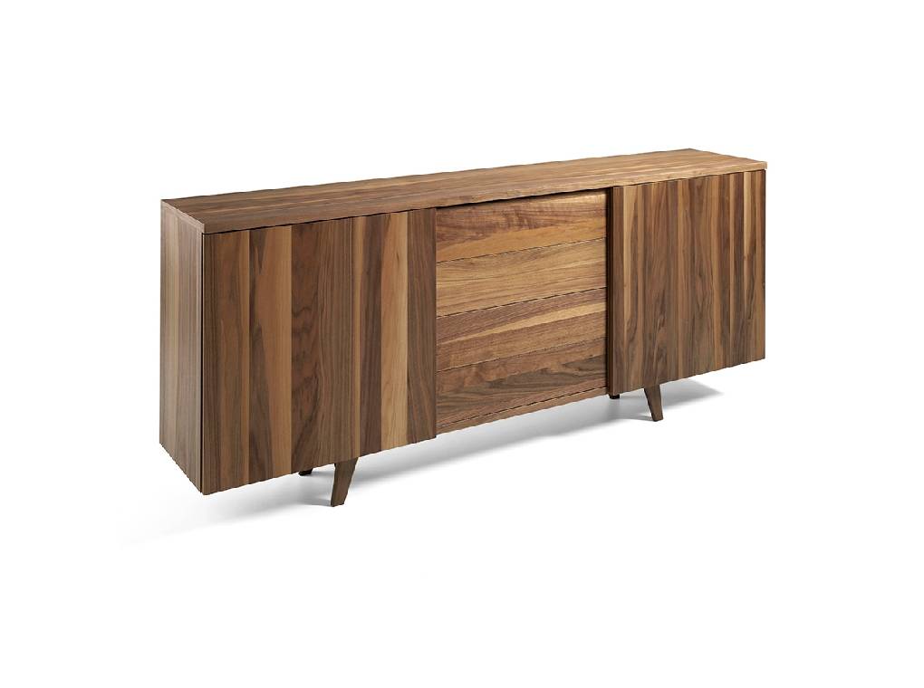 Wooden sideboard with Walnut veneer. Wooden sideboard with Walnut veneer.