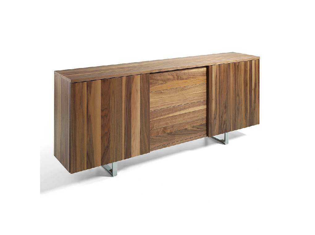 Wooden sideboard with Walnut veneer. Wooden sideboard with Walnut veneer.
