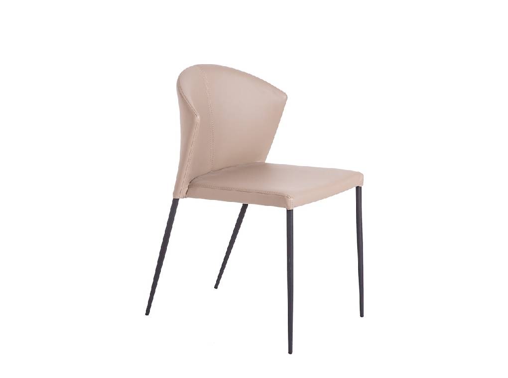 Upholstered chair with black steel frame. Upholstered chair with black steel frame.