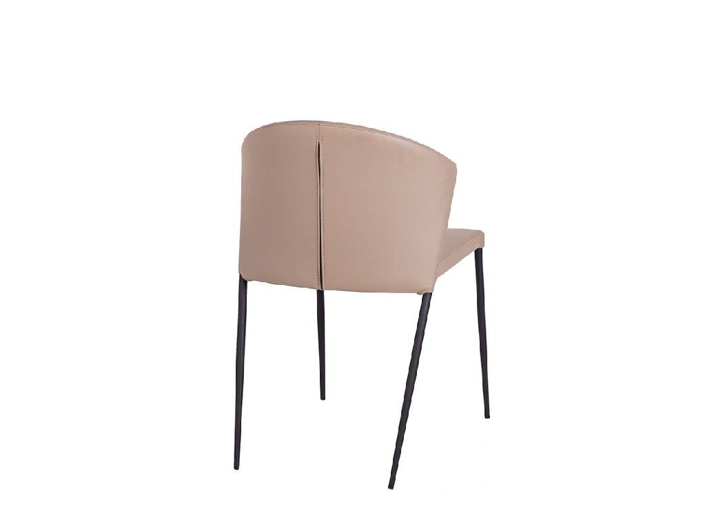 Upholstered chair with black steel frame. Upholstered chair with black steel frame.