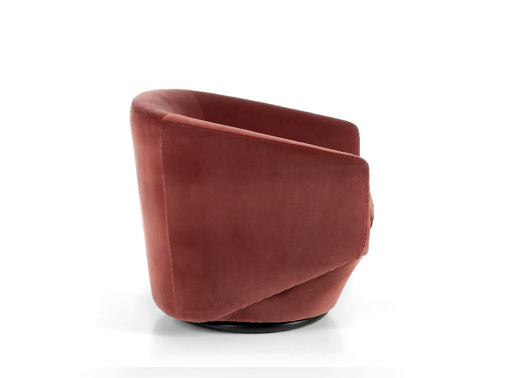 Swivel armchair upholstered in velvet