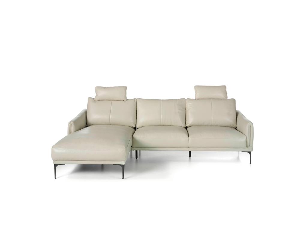 Chaise longue sofa upholstered in leather Chaise longue sofa upholstered in leather