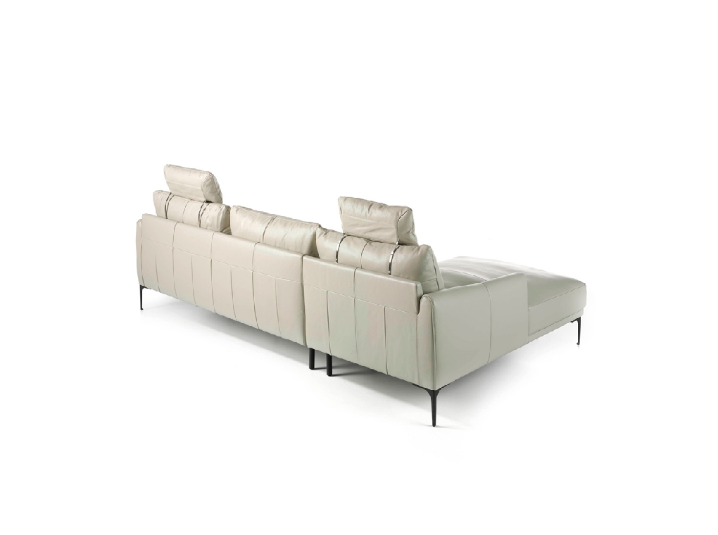 Chaise longue sofa upholstered in leather Chaise longue sofa upholstered in leather