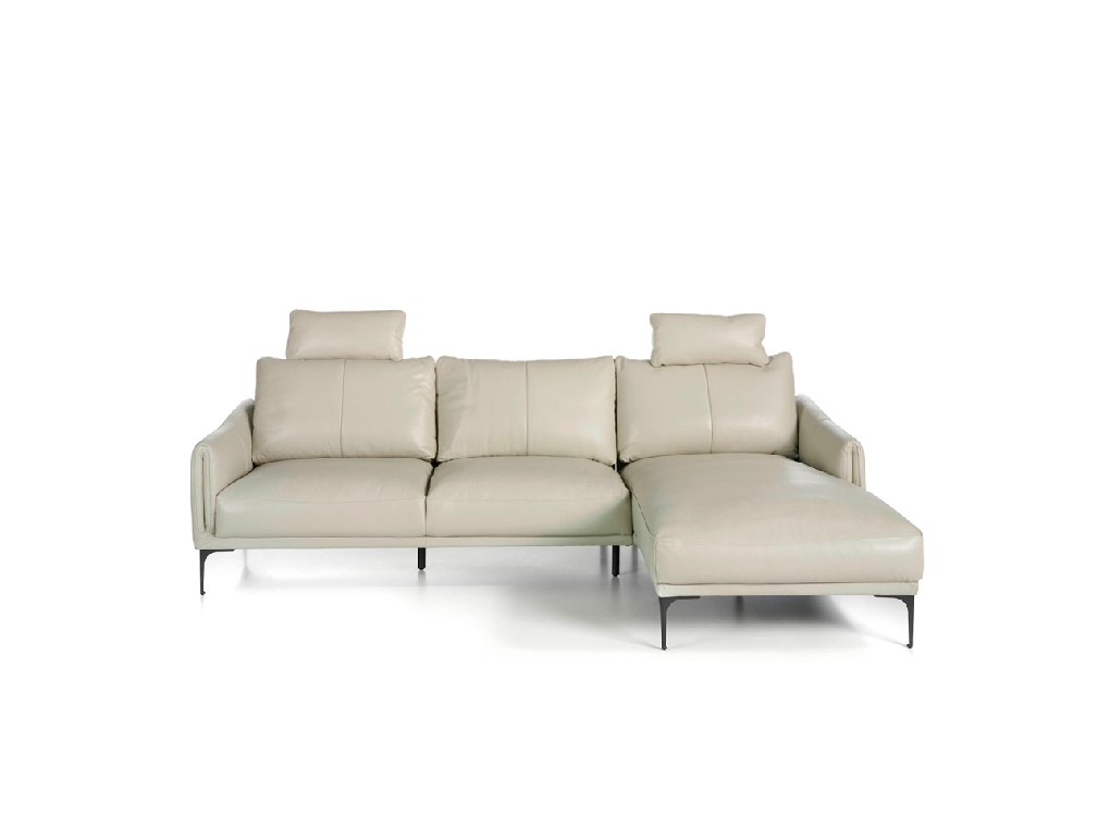 Chaise longue sofa upholstered in leather Chaise longue sofa upholstered in leather