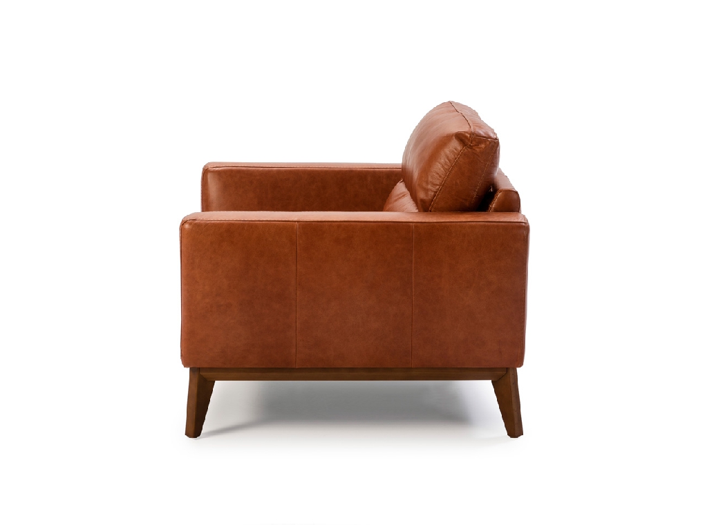 Armchair made of 2mm thick leather and legs structure in walnut wood Armchair made of 2mm thick leather and legs structure in walnut wood