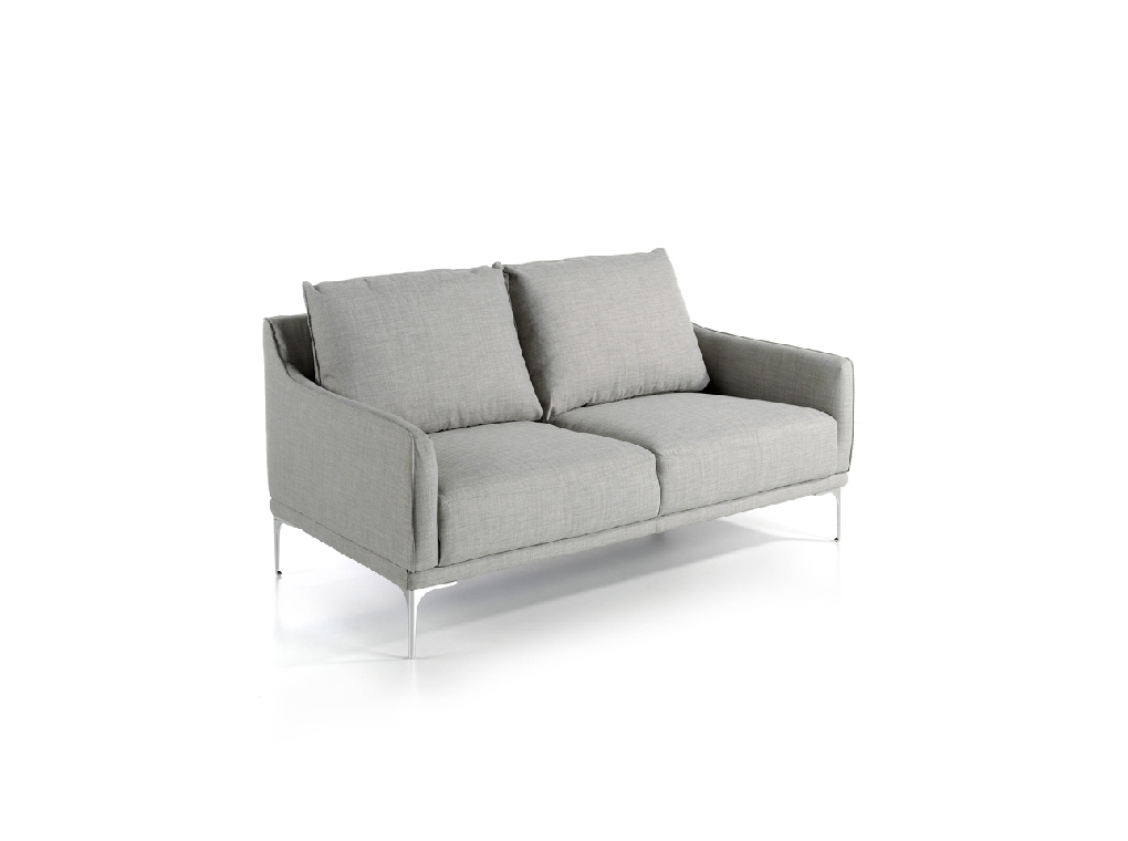 2 seater sofa upholstered in leather with chrome steel legs 2 seater sofa upholstered in leather with chrome steel legs