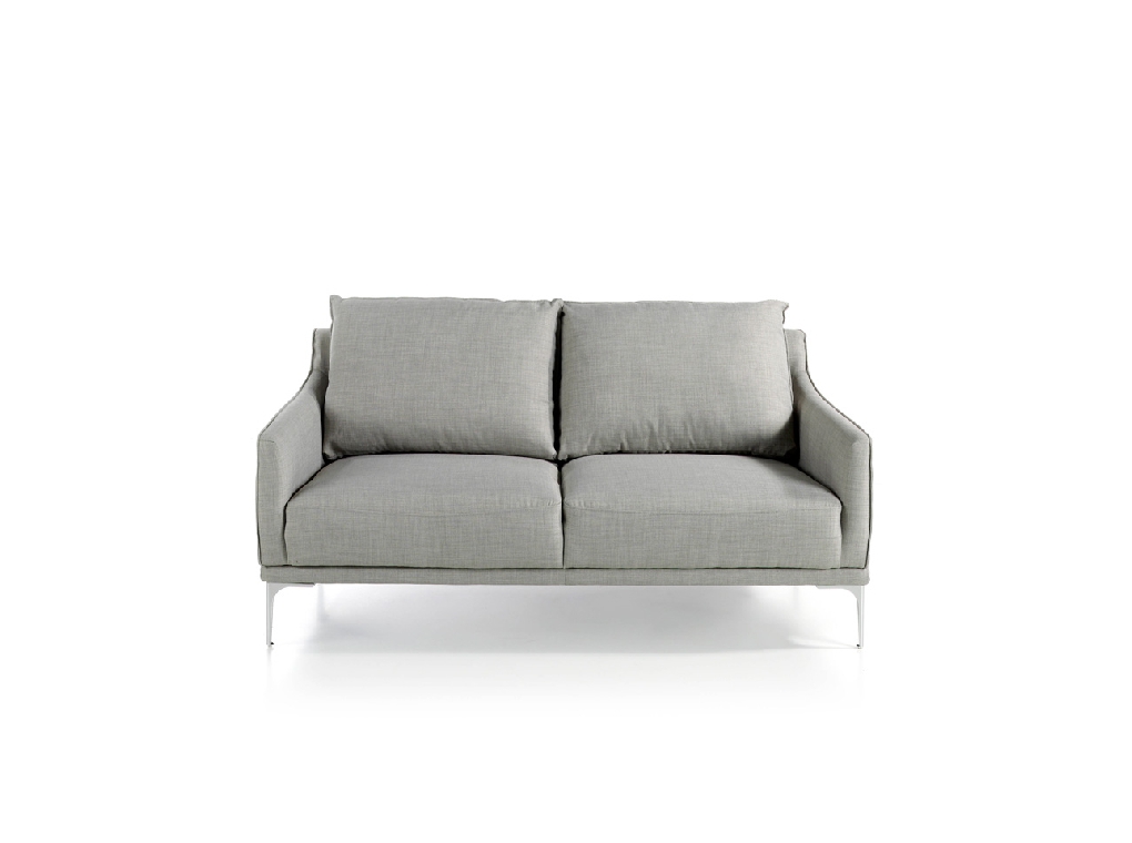 2 seater sofa upholstered in leather with chrome steel legs 2 seater sofa upholstered in leather with chrome steel legs