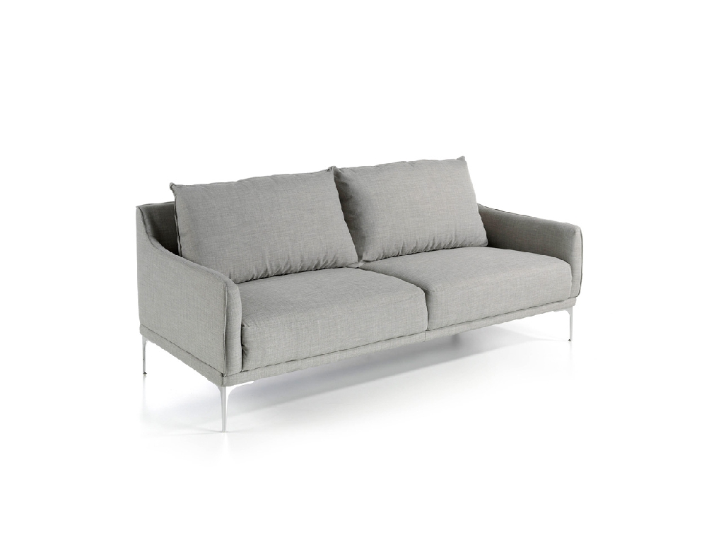 3 seater upholstered fabric sofa with stainless steel legs 3 seater upholstered fabric sofa with stainless steel legs