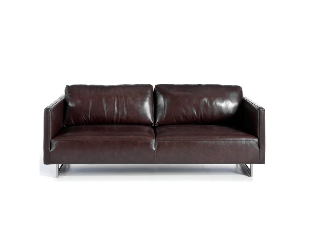 3 seat leather upholstered sofa with stainless steel legs 3 seat leather upholstered sofa with stainless steel legs