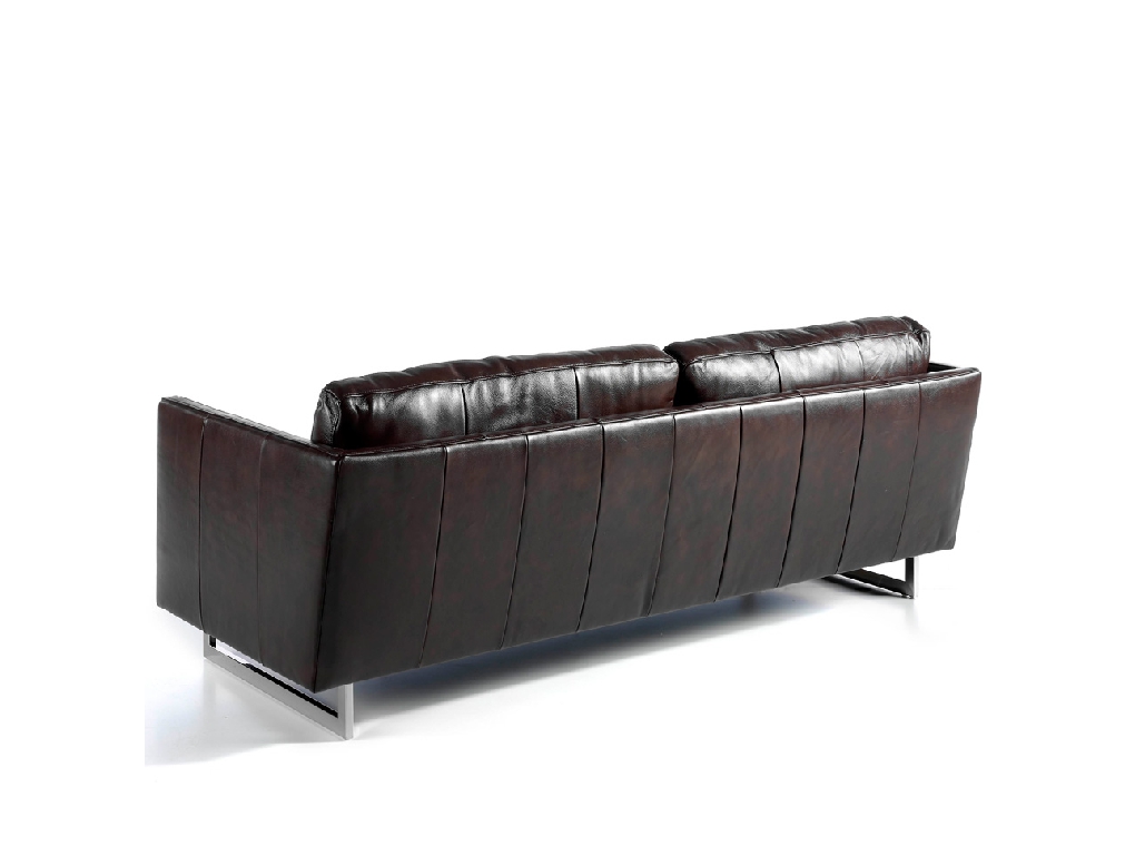 3 seat leather upholstered sofa with stainless steel legs 3 seat leather upholstered sofa with stainless steel legs