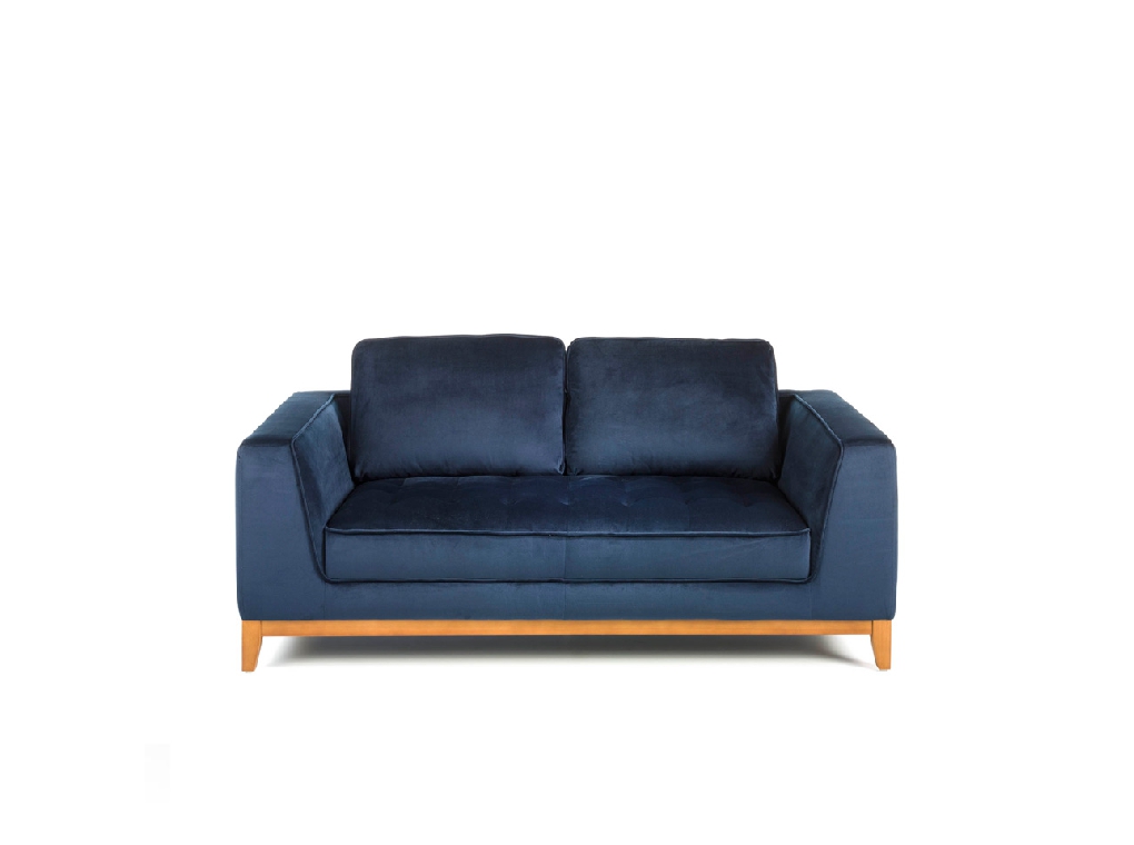 2-seater sofa upholstered in velvet with Walnut wood legs 2-seater sofa upholstered in velvet with Walnut wood legs