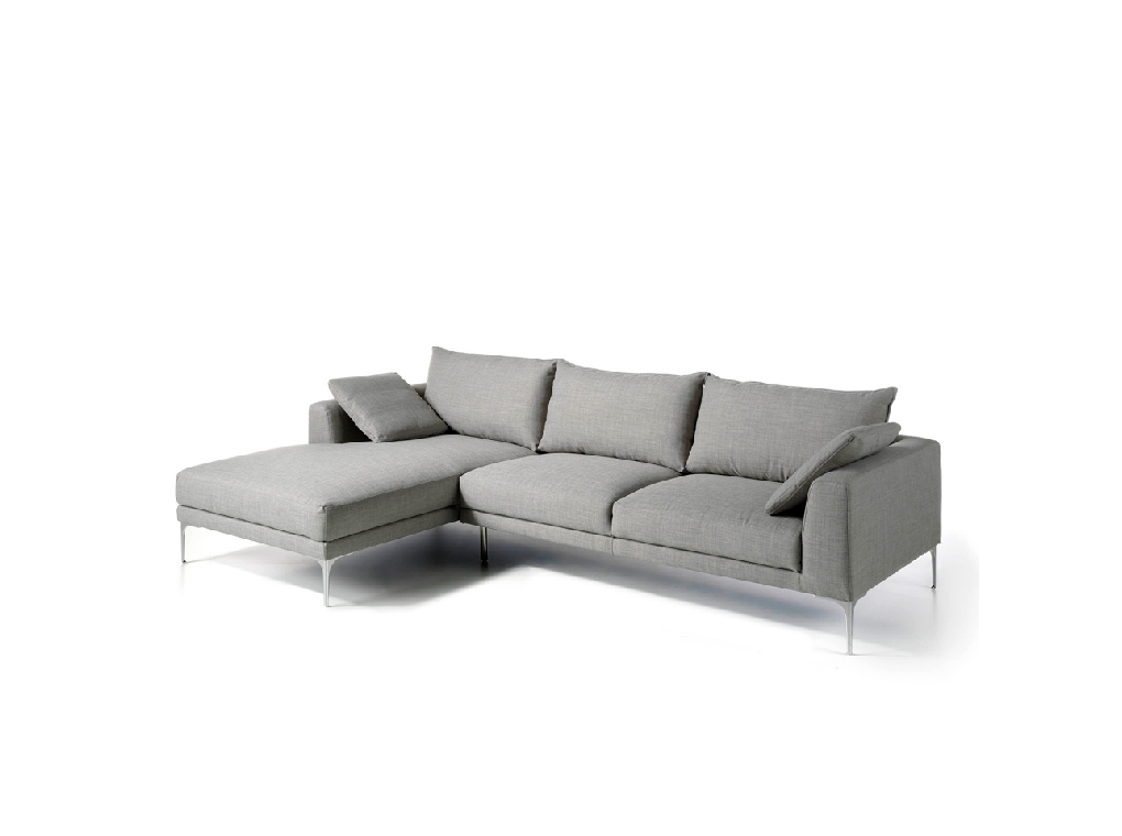 Sofa with chaise longue upholstered in fabric Sofa with chaise longue upholstered in fabric