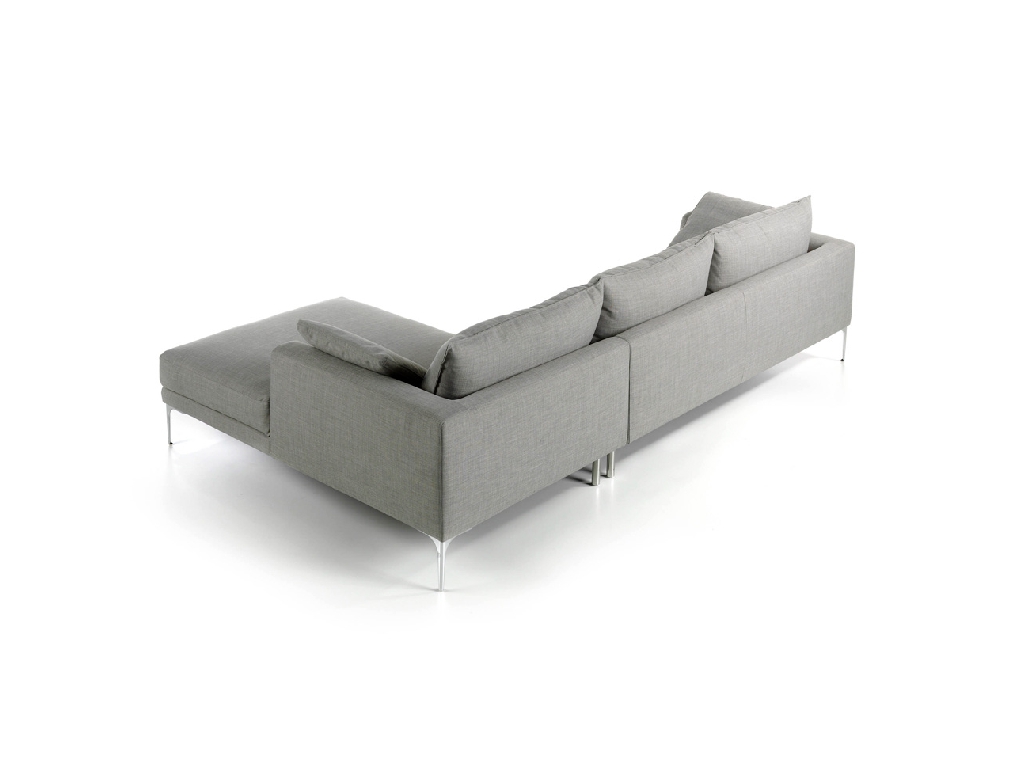 Chaise longue sofa upholstered in fabric