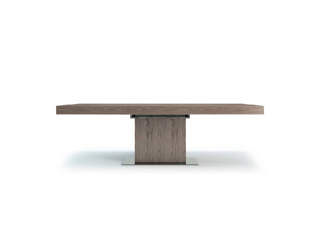 Rectangular extendible dining table in walnut veneered wood Rectangular extendible dining table in walnut veneered wood