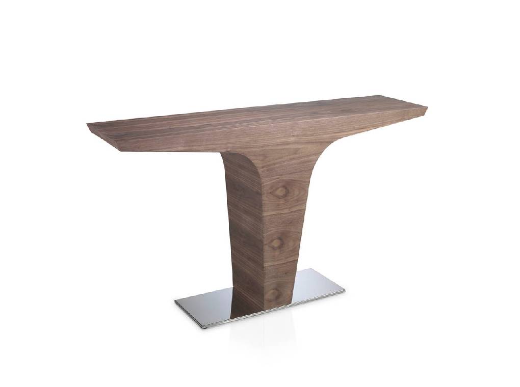 Walnut-veneered wooden console Walnut-veneered wooden console