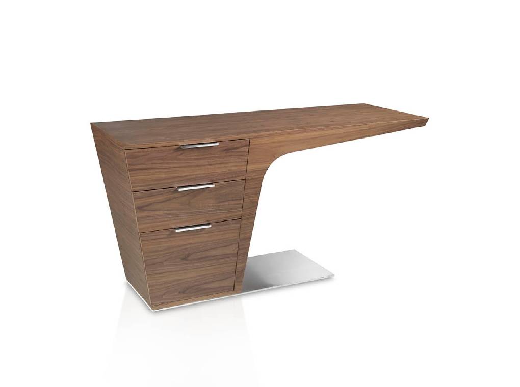 Office desk in walnut veneered wood. Office desk in walnut veneered wood.